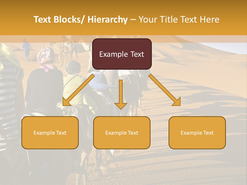 A Group Of People Riding Camels In The Desert PowerPoint Template