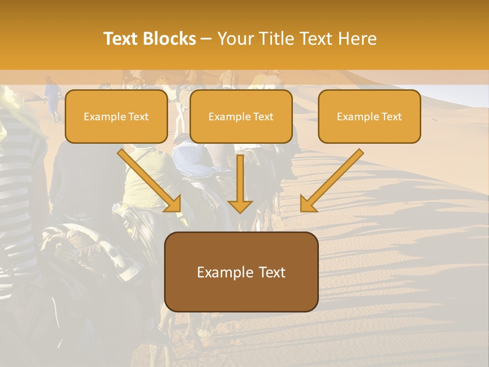 A Group Of People Riding Camels In The Desert PowerPoint Template