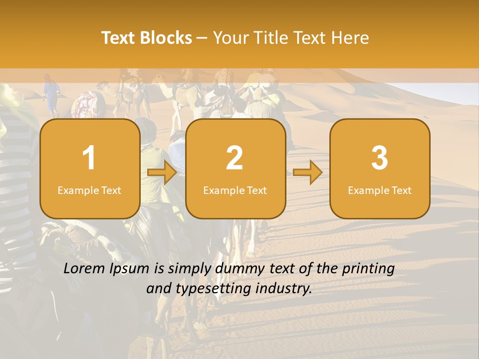 A Group Of People Riding Camels In The Desert PowerPoint Template
