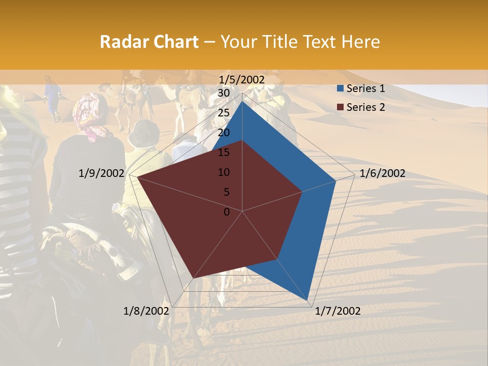 A Group Of People Riding Camels In The Desert PowerPoint Template