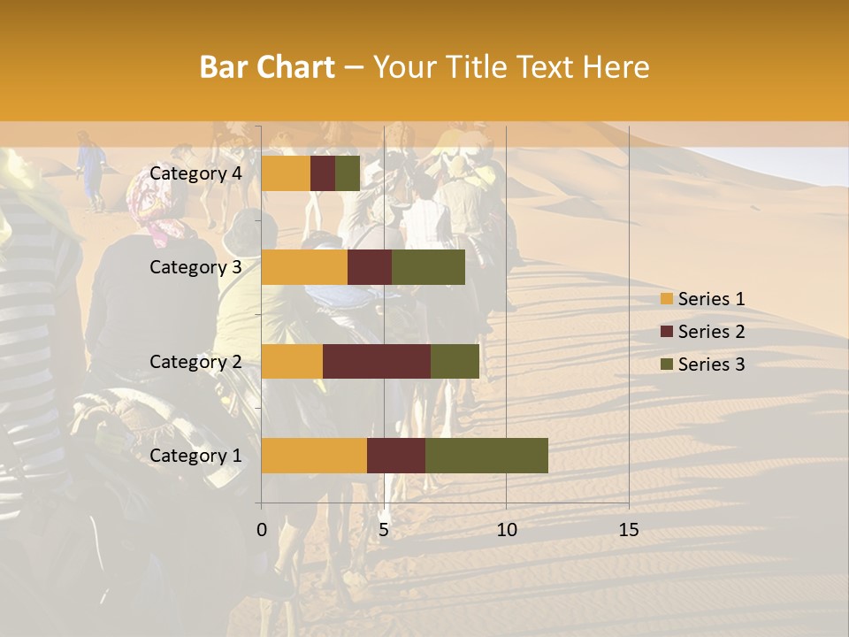 A Group Of People Riding Camels In The Desert PowerPoint Template