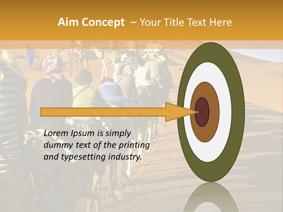 A Group Of People Riding Camels In The Desert PowerPoint Template