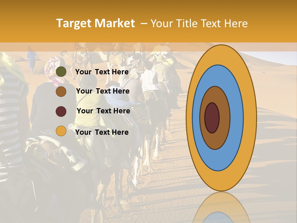 A Group Of People Riding Camels In The Desert PowerPoint Template