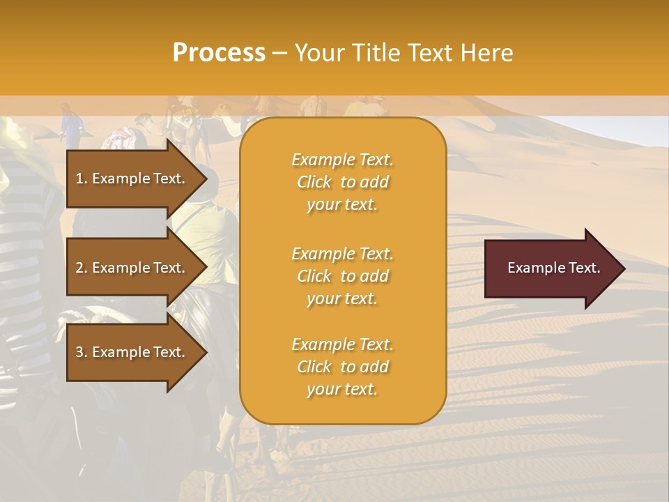 A Group Of People Riding Camels In The Desert PowerPoint Template