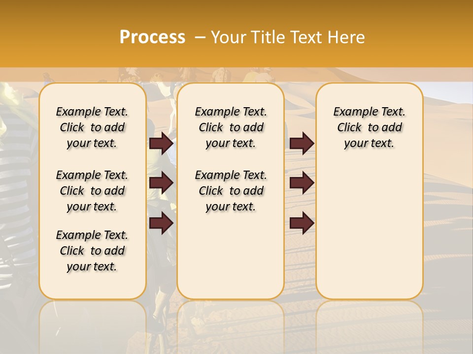 A Group Of People Riding Camels In The Desert PowerPoint Template