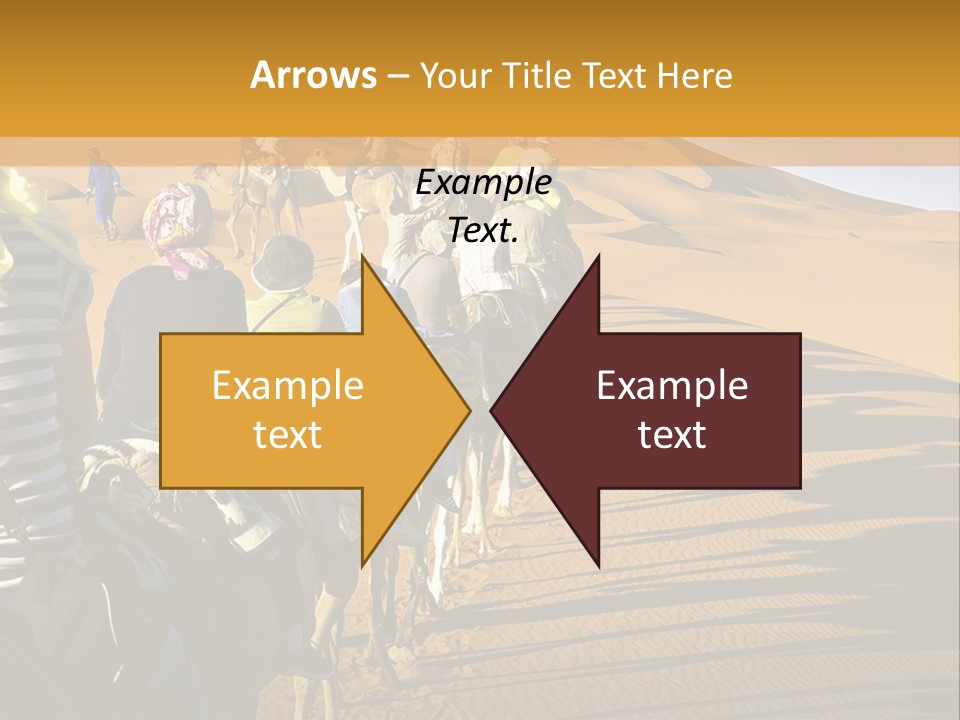 A Group Of People Riding Camels In The Desert PowerPoint Template