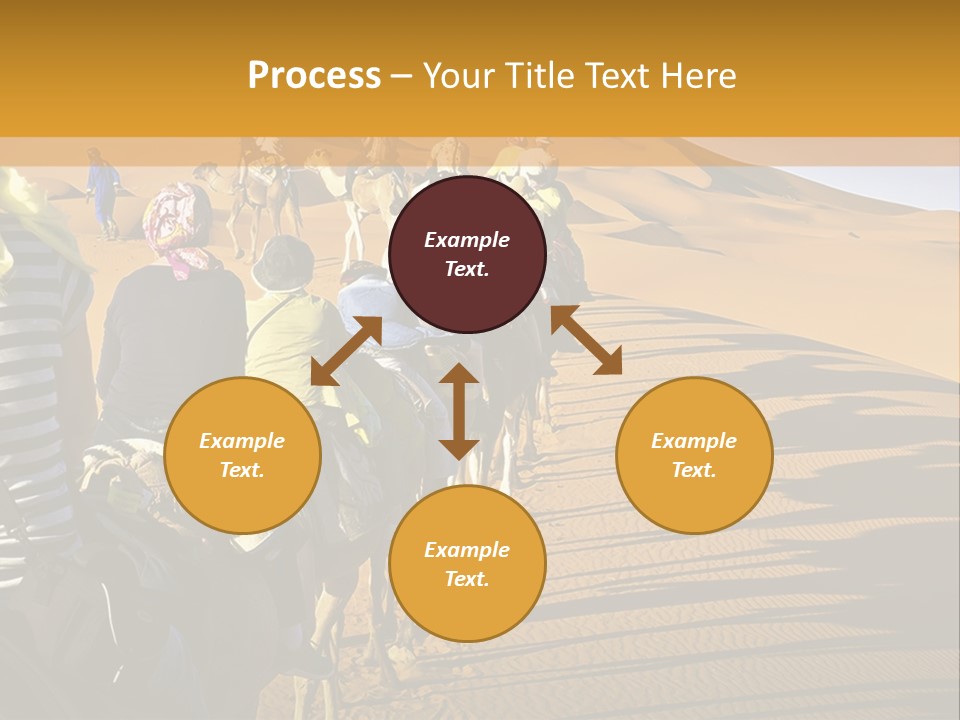 A Group Of People Riding Camels In The Desert PowerPoint Template
