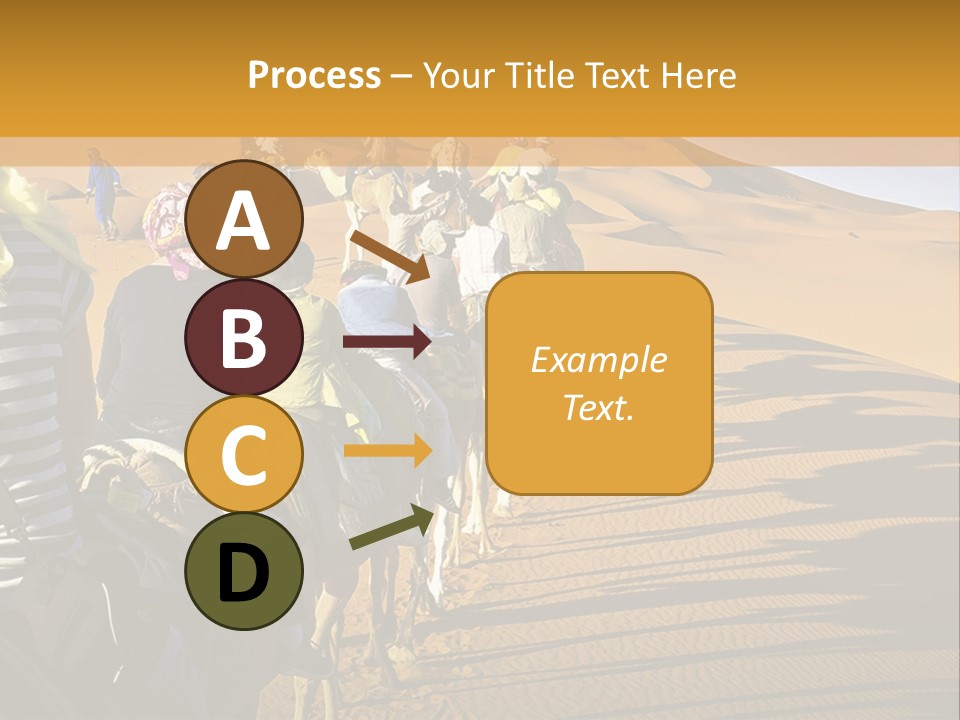 A Group Of People Riding Camels In The Desert PowerPoint Template