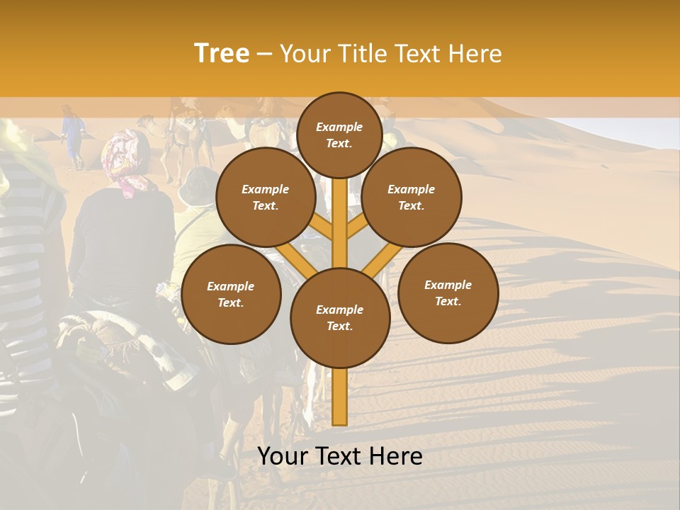 A Group Of People Riding Camels In The Desert PowerPoint Template