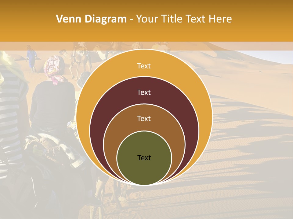 A Group Of People Riding Camels In The Desert PowerPoint Template