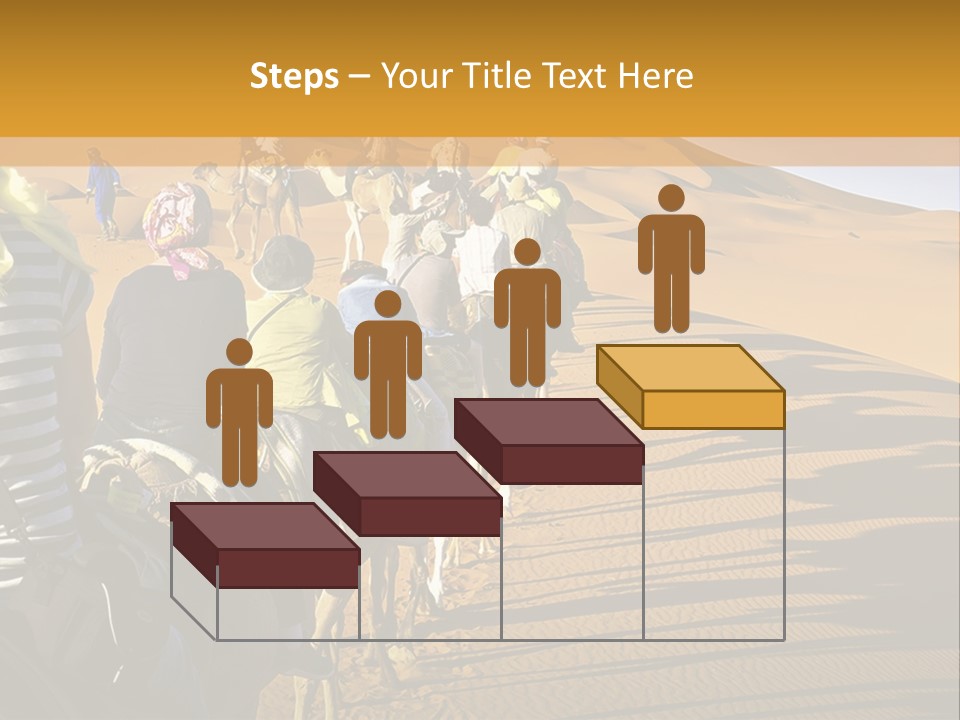 A Group Of People Riding Camels In The Desert PowerPoint Template