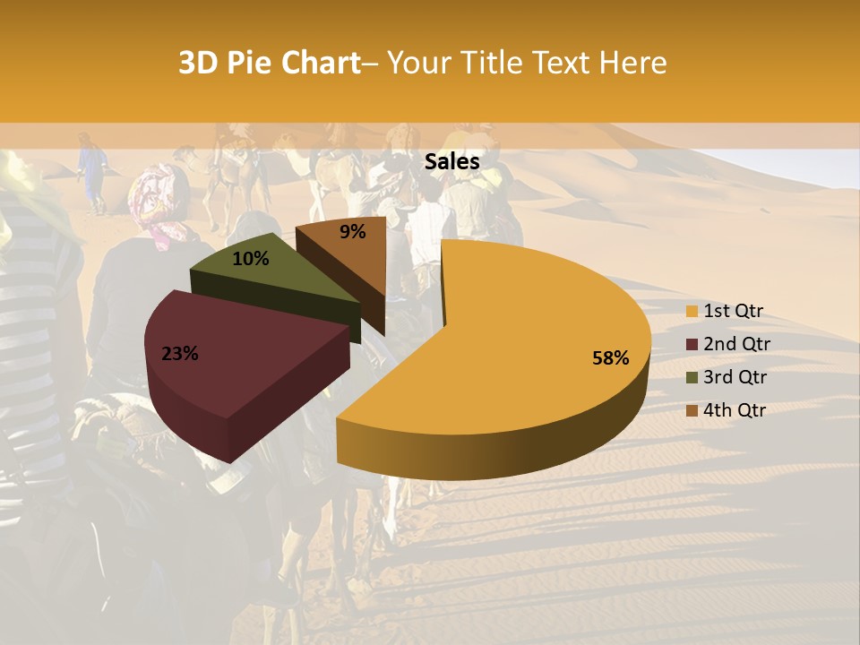 A Group Of People Riding Camels In The Desert PowerPoint Template