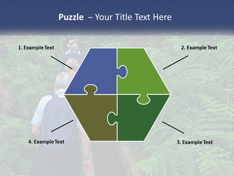 A Group Of People Walking Down A Path In The Woods PowerPoint Template