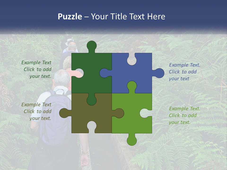 A Group Of People Walking Down A Path In The Woods PowerPoint Template