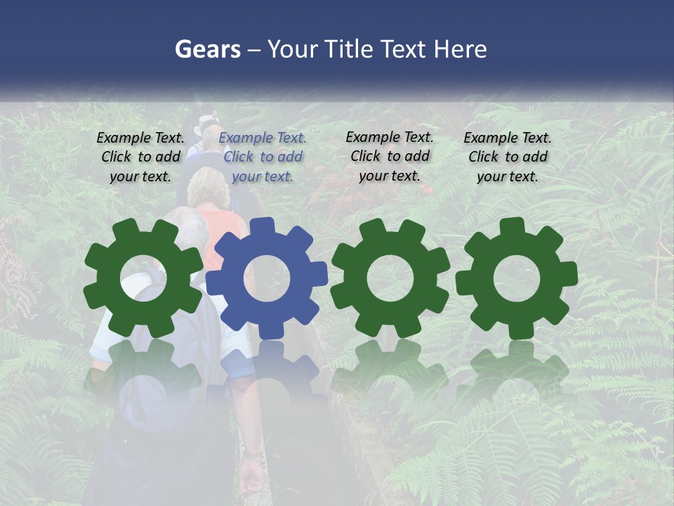 A Group Of People Walking Down A Path In The Woods PowerPoint Template