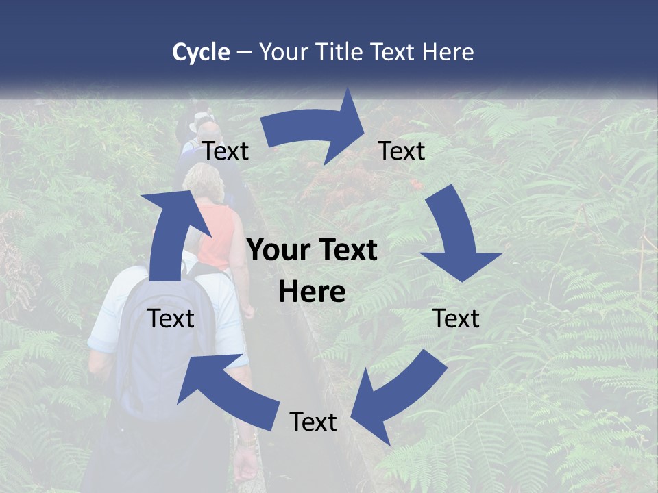A Group Of People Walking Down A Path In The Woods PowerPoint Template