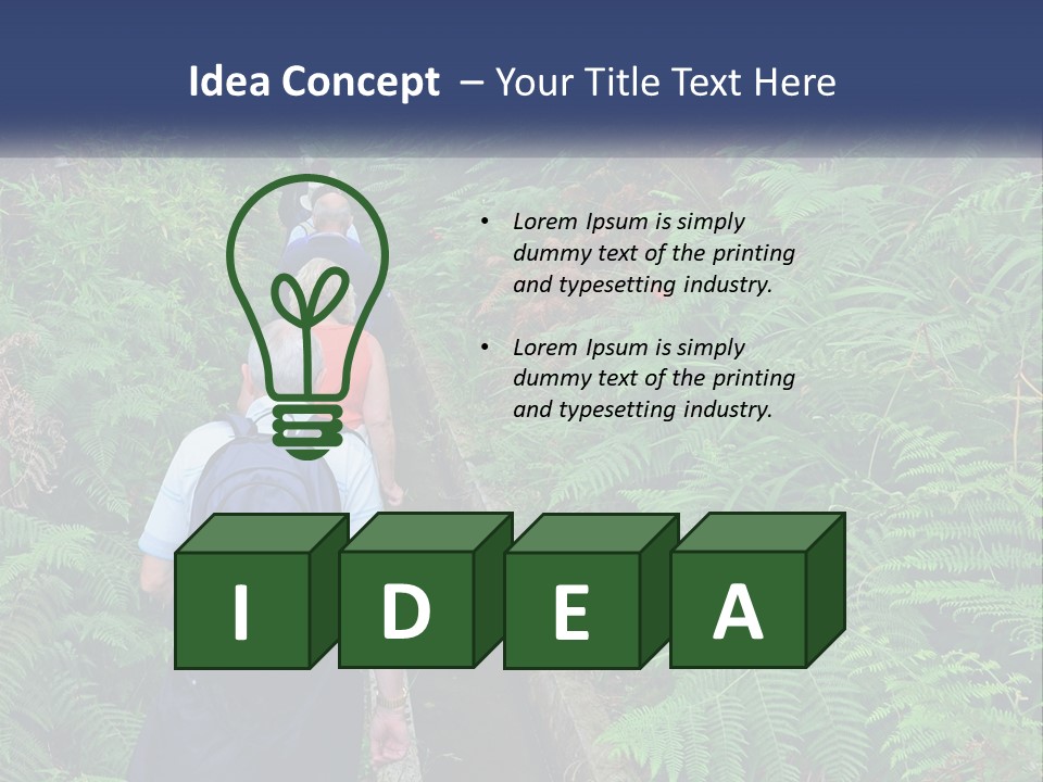 A Group Of People Walking Down A Path In The Woods PowerPoint Template