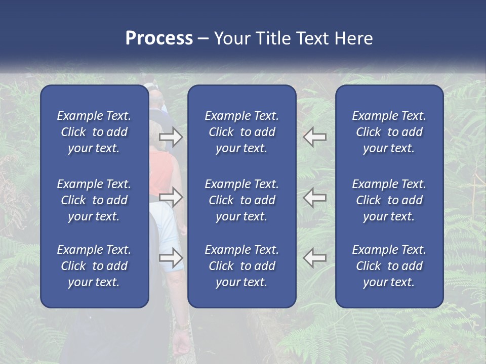 A Group Of People Walking Down A Path In The Woods PowerPoint Template