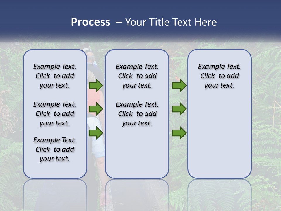 A Group Of People Walking Down A Path In The Woods PowerPoint Template