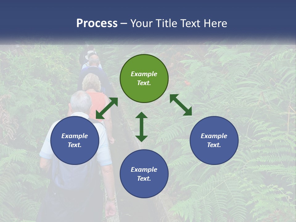 A Group Of People Walking Down A Path In The Woods PowerPoint Template