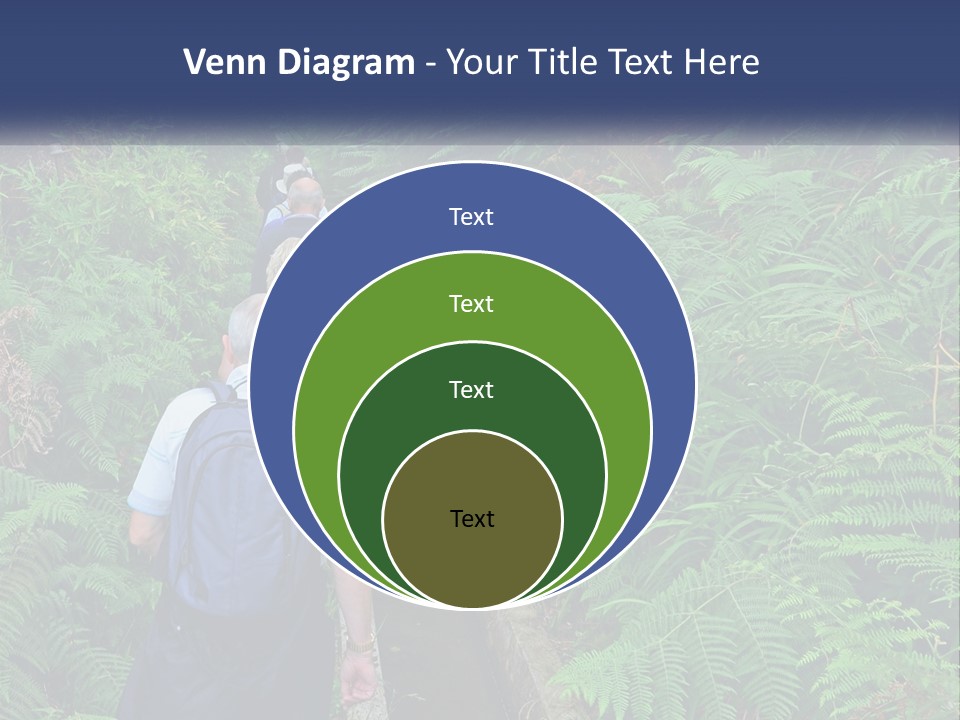 A Group Of People Walking Down A Path In The Woods PowerPoint Template