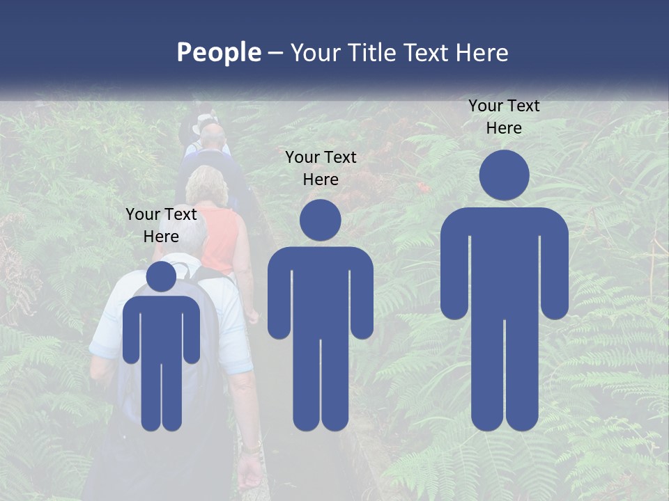 A Group Of People Walking Down A Path In The Woods PowerPoint Template