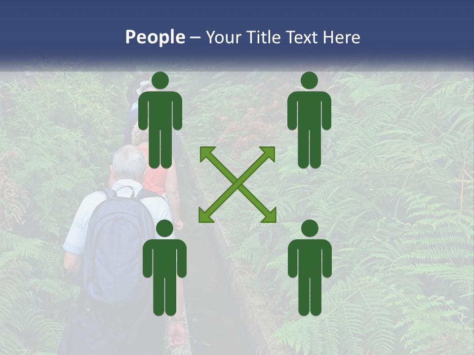 A Group Of People Walking Down A Path In The Woods PowerPoint Template