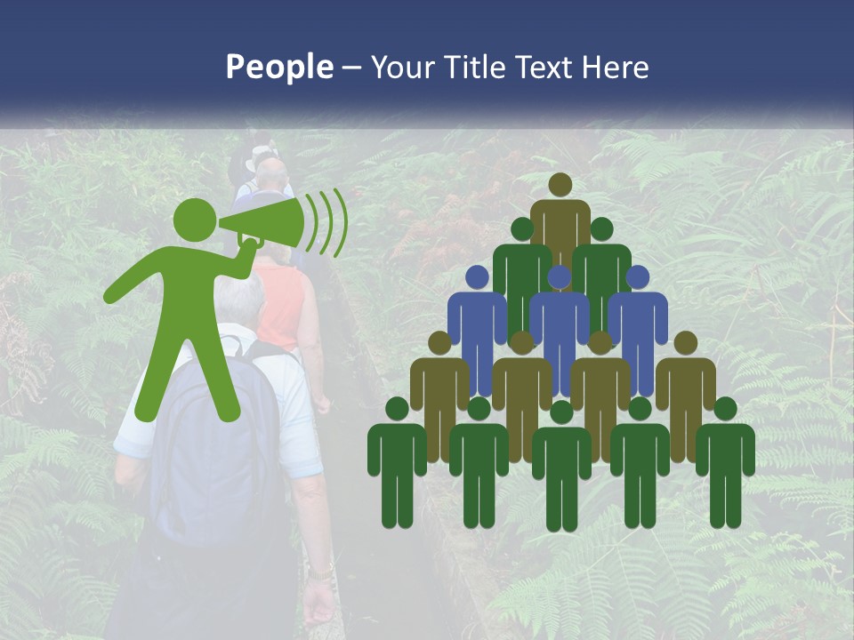A Group Of People Walking Down A Path In The Woods PowerPoint Template
