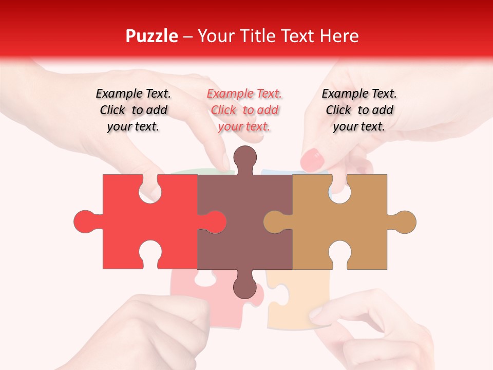 A Group Of People Putting Pieces Of A Puzzle Together PowerPoint Template