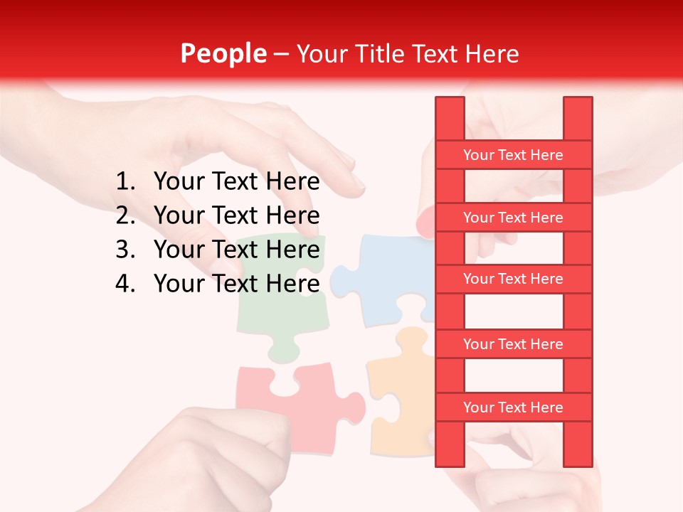 A Group Of People Putting Pieces Of A Puzzle Together PowerPoint Template