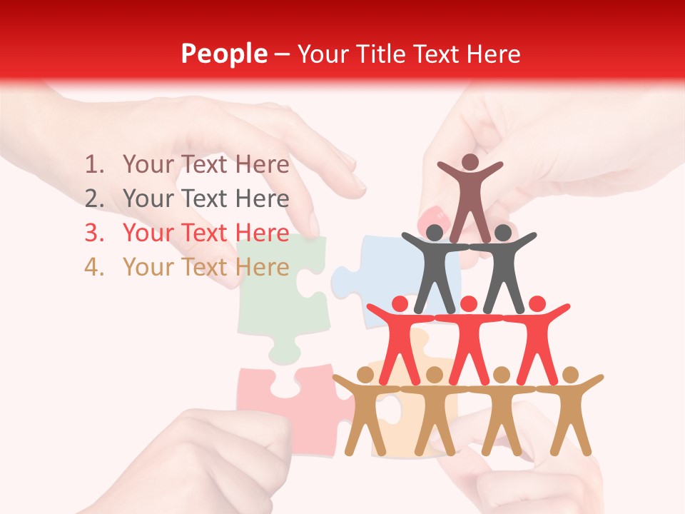 A Group Of People Putting Pieces Of A Puzzle Together PowerPoint Template