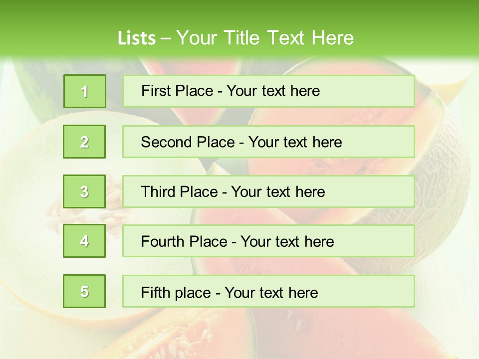 A Bunch Of Watermelon Slices On A Cutting Board PowerPoint Template