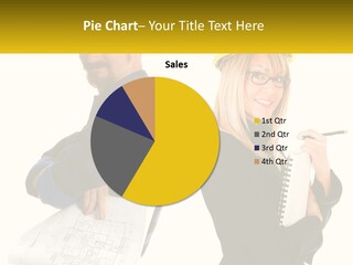 A Man And A Woman In Hardhats Holding A Clipboard PowerPoint Template