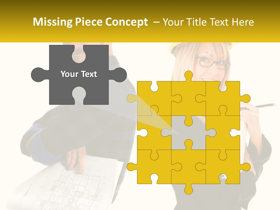 A Man And A Woman In Hardhats Holding A Clipboard PowerPoint Template