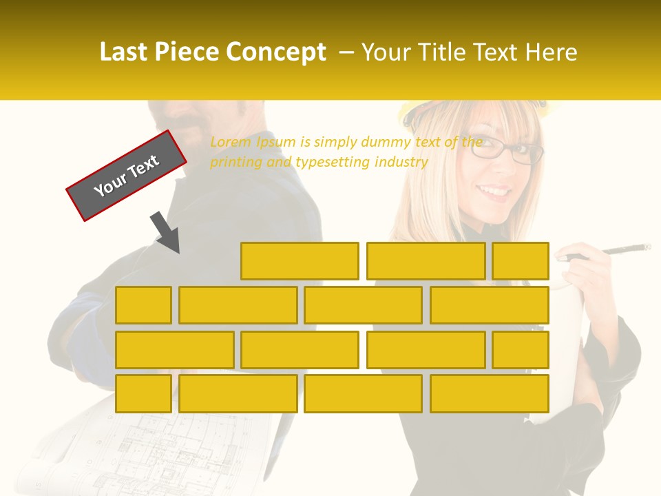 A Man And A Woman In Hardhats Holding A Clipboard PowerPoint Template