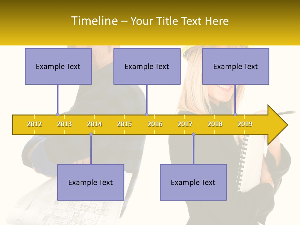 A Man And A Woman In Hardhats Holding A Clipboard PowerPoint Template
