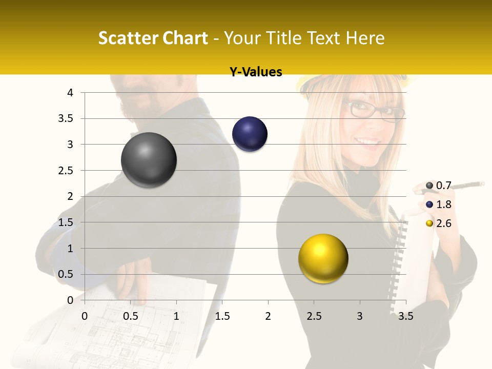 A Man And A Woman In Hardhats Holding A Clipboard PowerPoint Template
