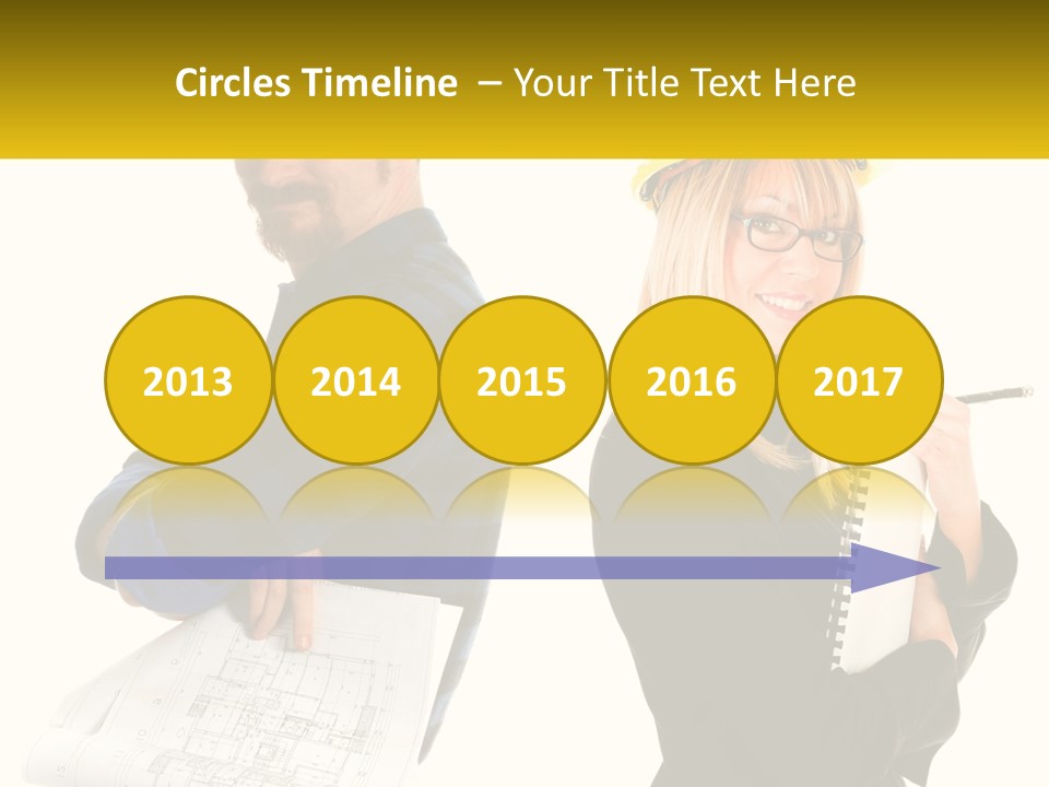 A Man And A Woman In Hardhats Holding A Clipboard PowerPoint Template