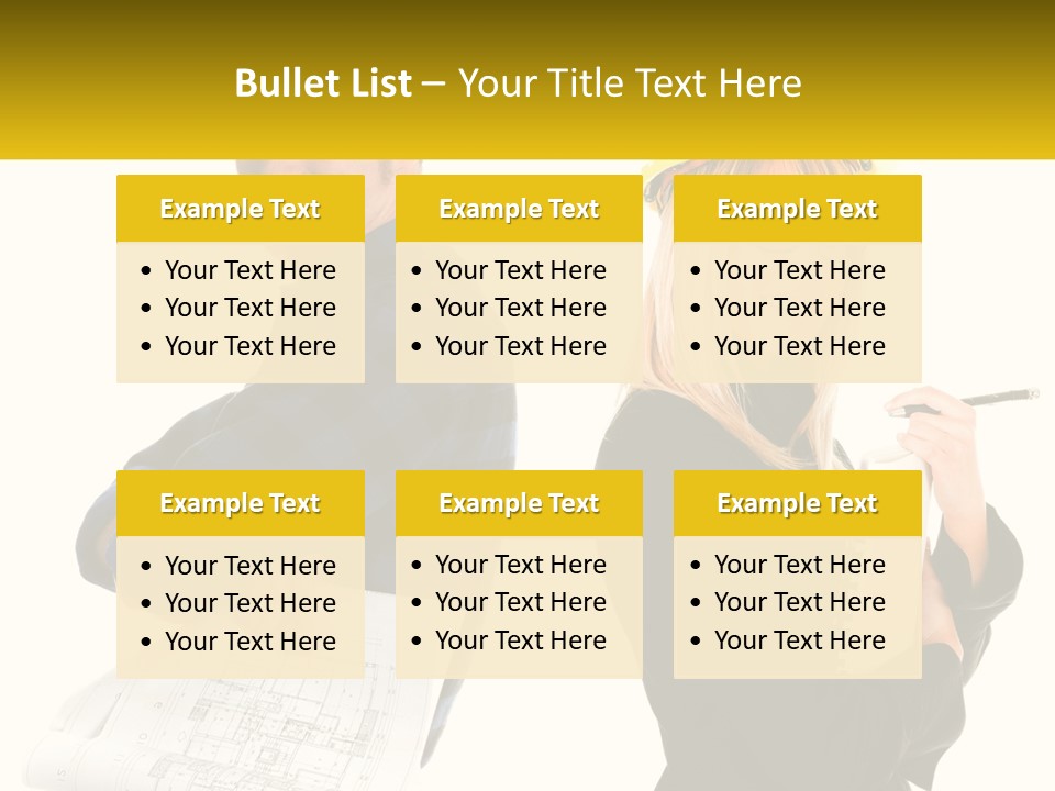 A Man And A Woman In Hardhats Holding A Clipboard PowerPoint Template