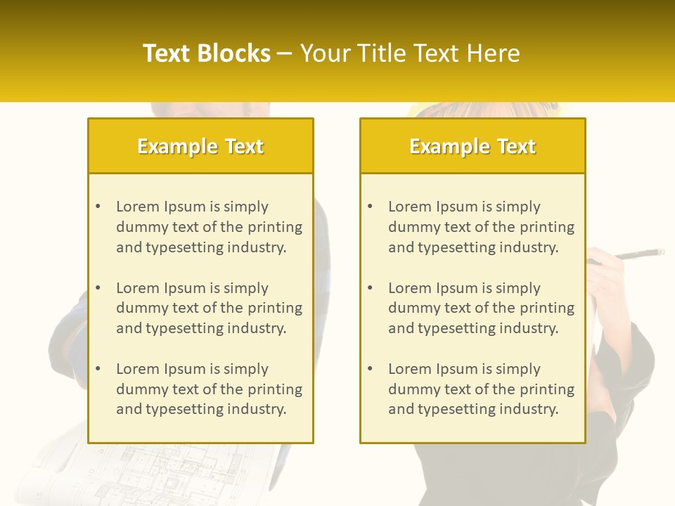 A Man And A Woman In Hardhats Holding A Clipboard PowerPoint Template