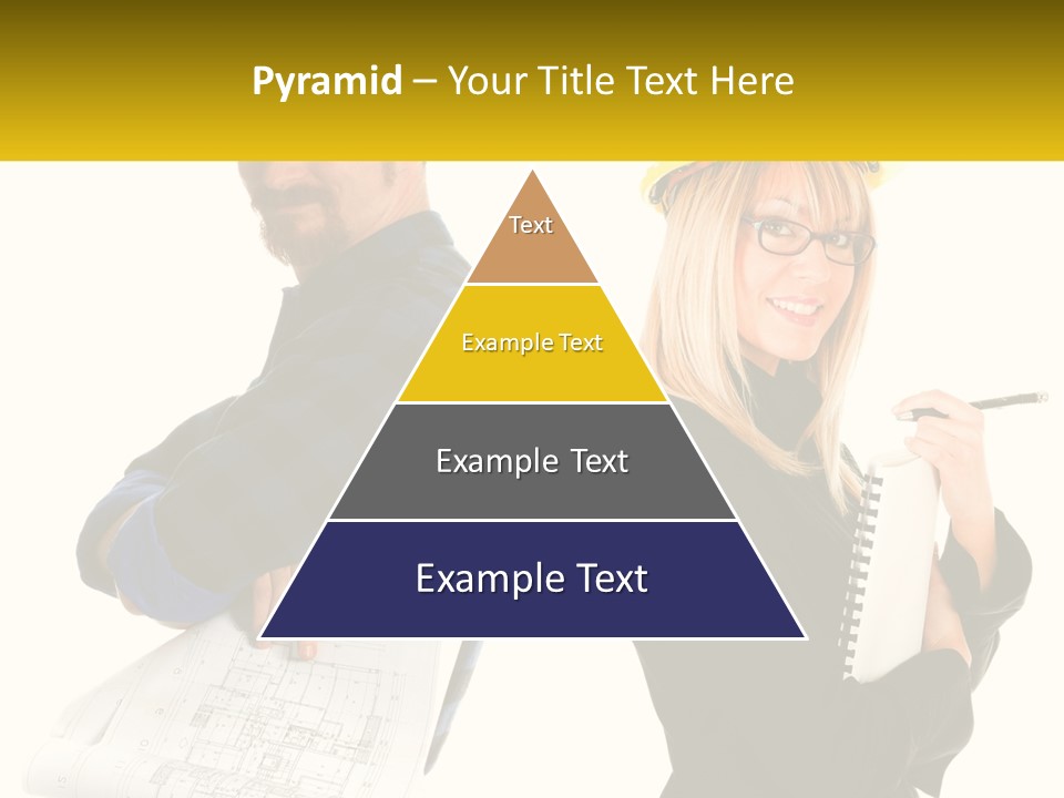 A Man And A Woman In Hardhats Holding A Clipboard PowerPoint Template