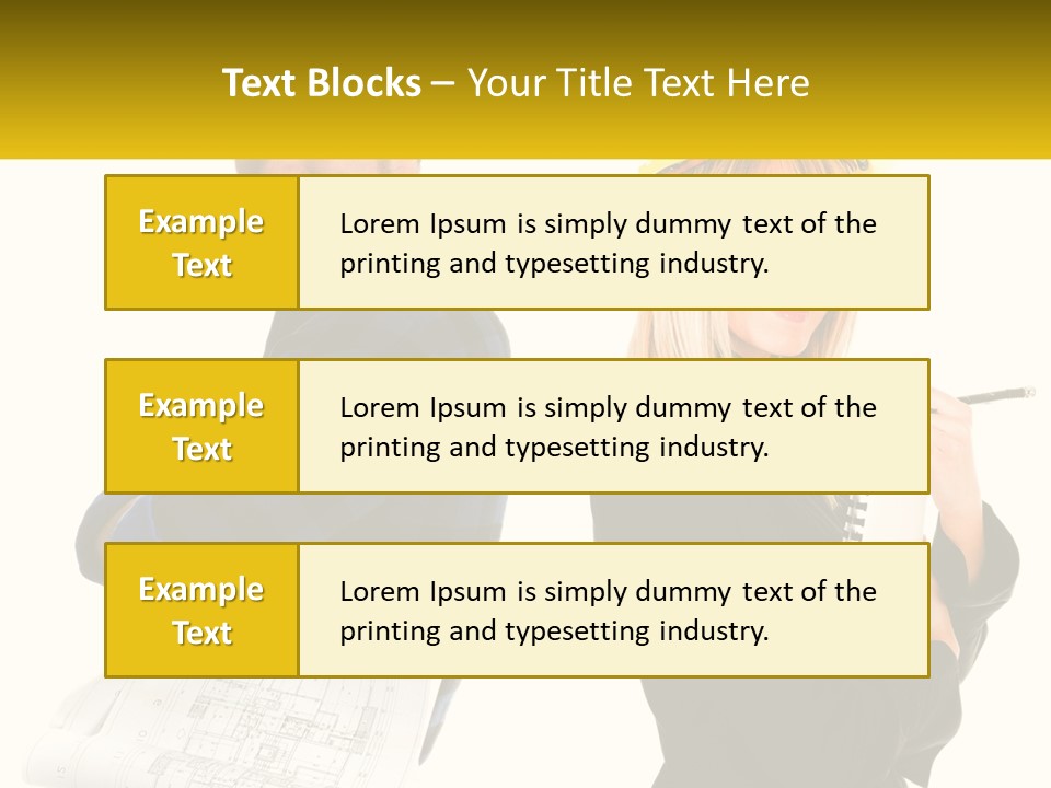 A Man And A Woman In Hardhats Holding A Clipboard PowerPoint Template