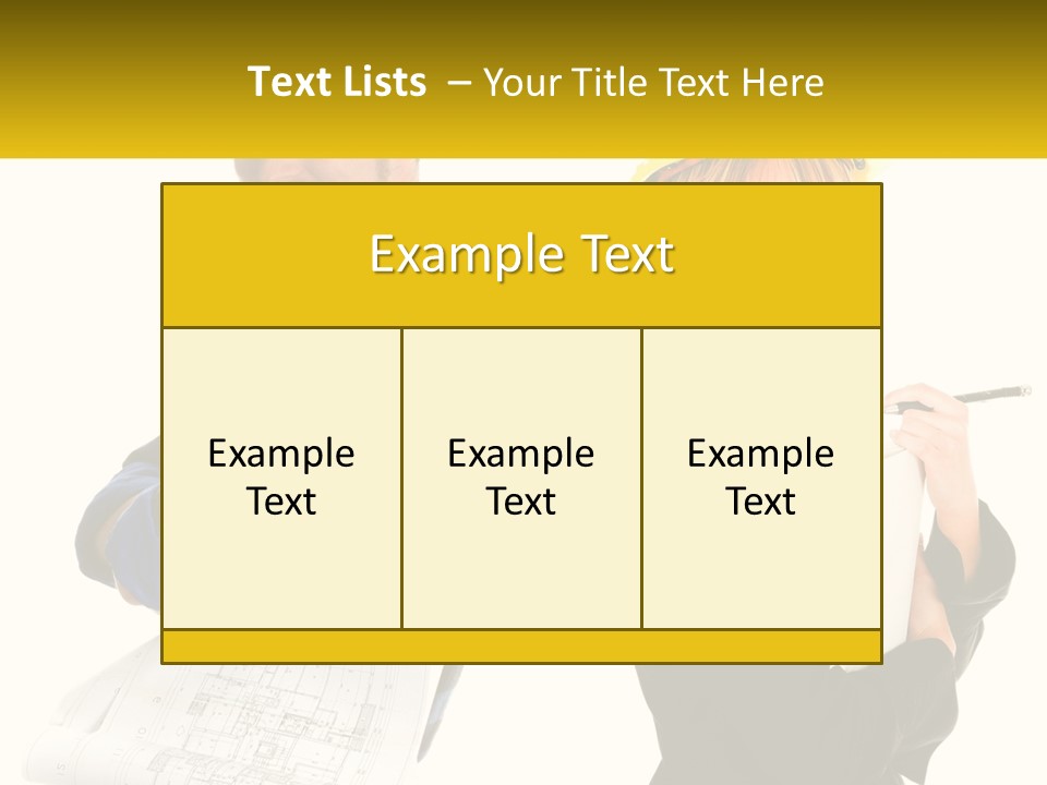 A Man And A Woman In Hardhats Holding A Clipboard PowerPoint Template