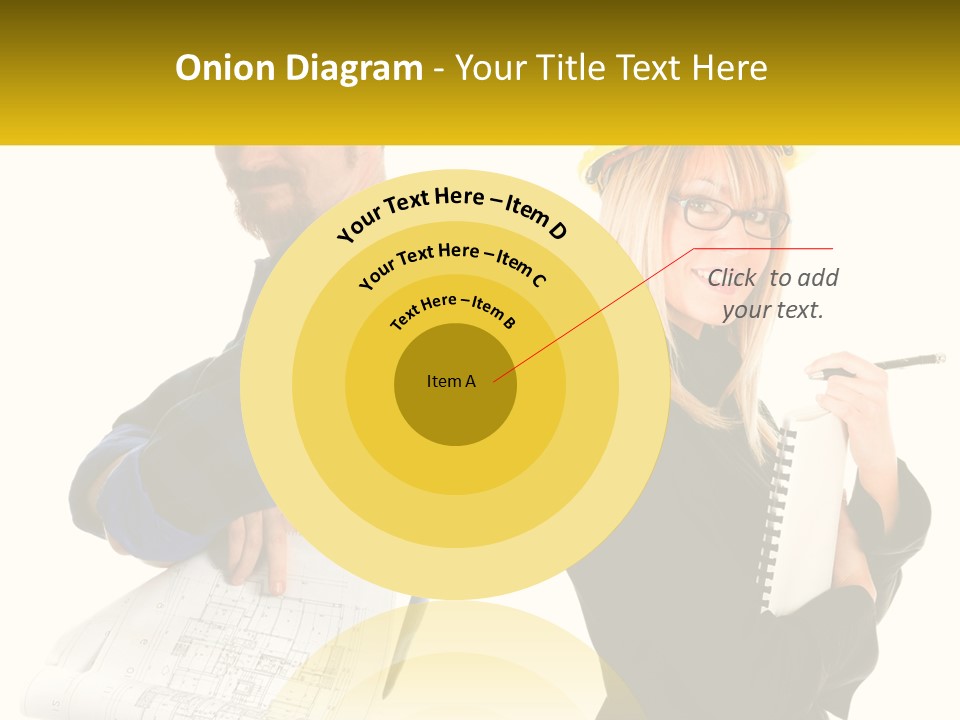 A Man And A Woman In Hardhats Holding A Clipboard PowerPoint Template