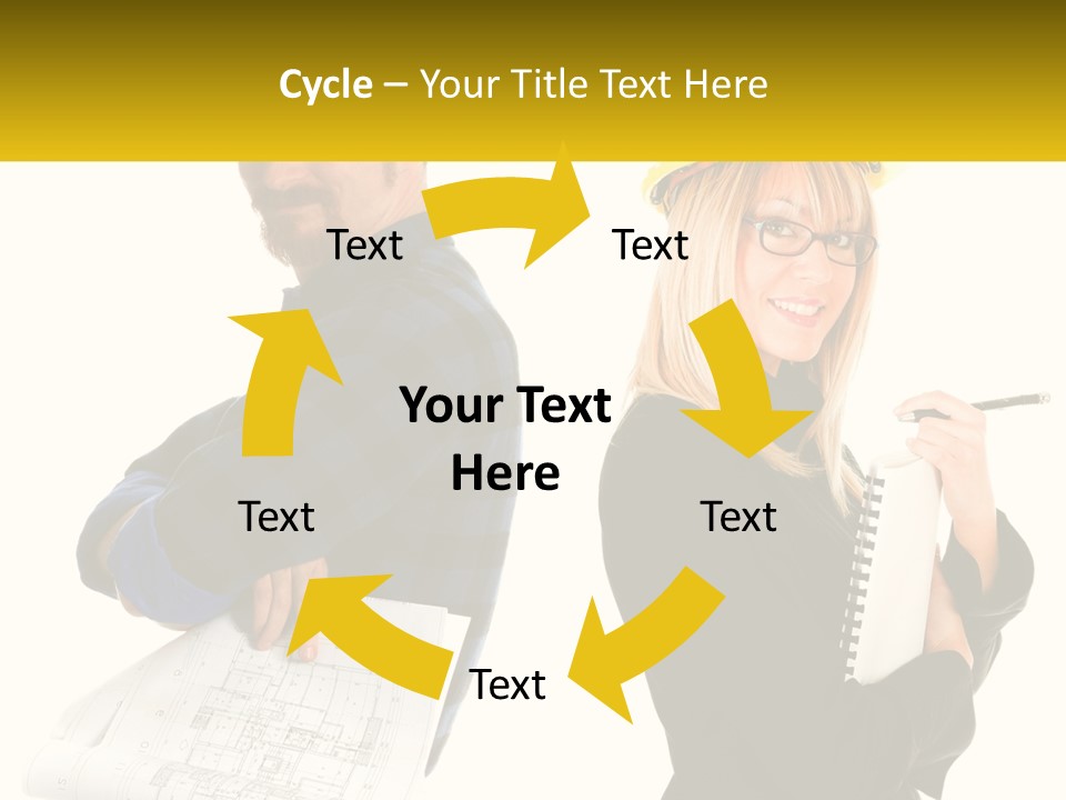 A Man And A Woman In Hardhats Holding A Clipboard PowerPoint Template