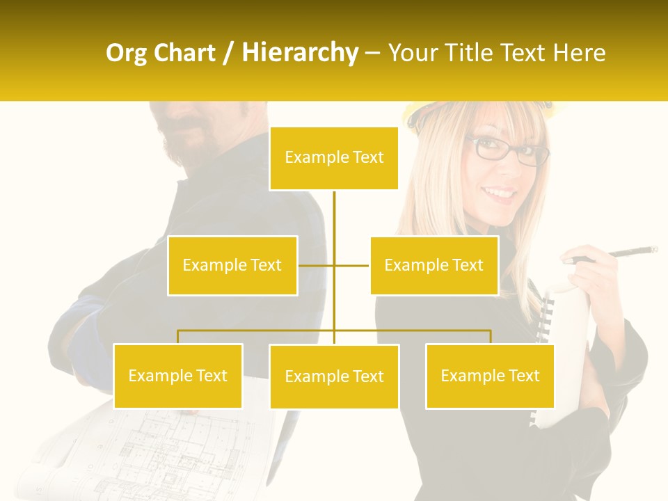 A Man And A Woman In Hardhats Holding A Clipboard PowerPoint Template