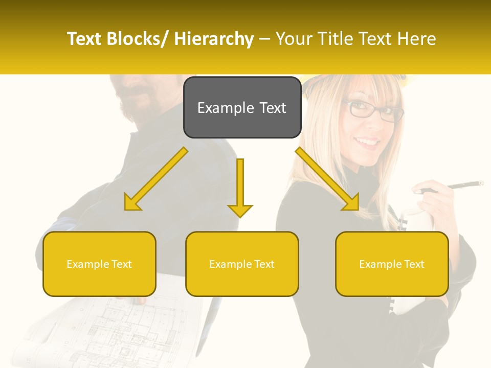 A Man And A Woman In Hardhats Holding A Clipboard PowerPoint Template