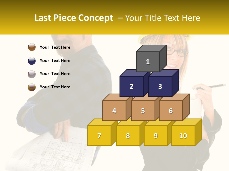 A Man And A Woman In Hardhats Holding A Clipboard PowerPoint Template