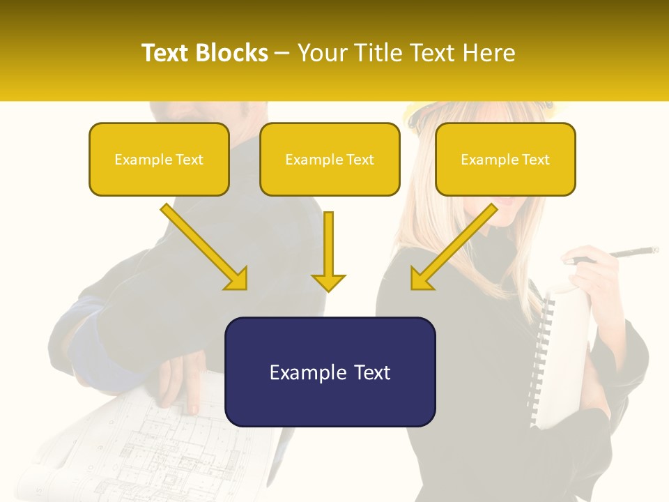 A Man And A Woman In Hardhats Holding A Clipboard PowerPoint Template