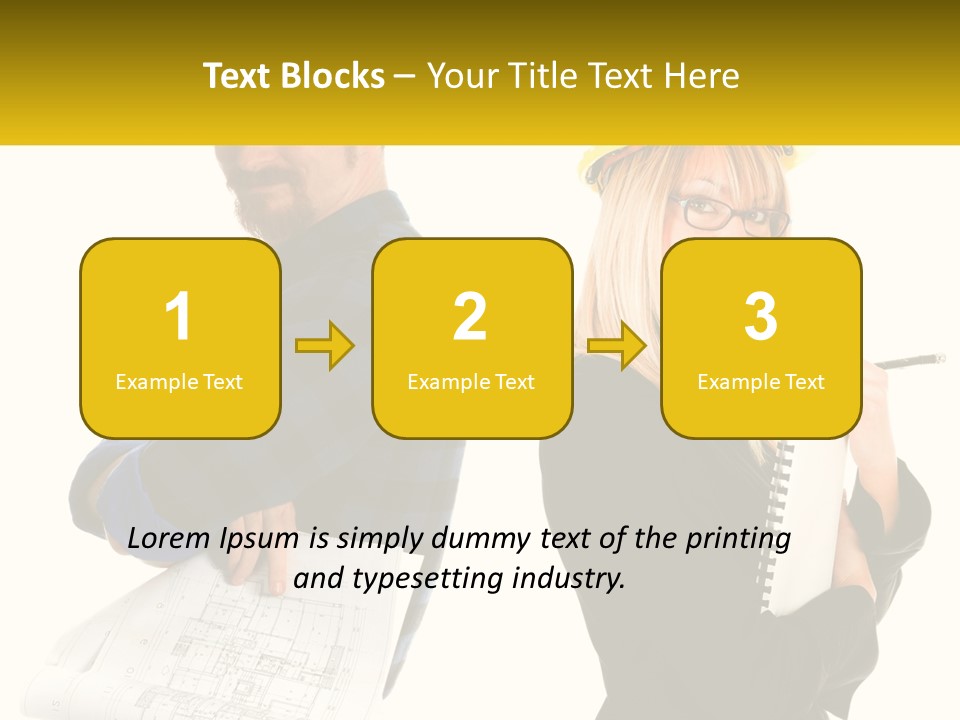 A Man And A Woman In Hardhats Holding A Clipboard PowerPoint Template